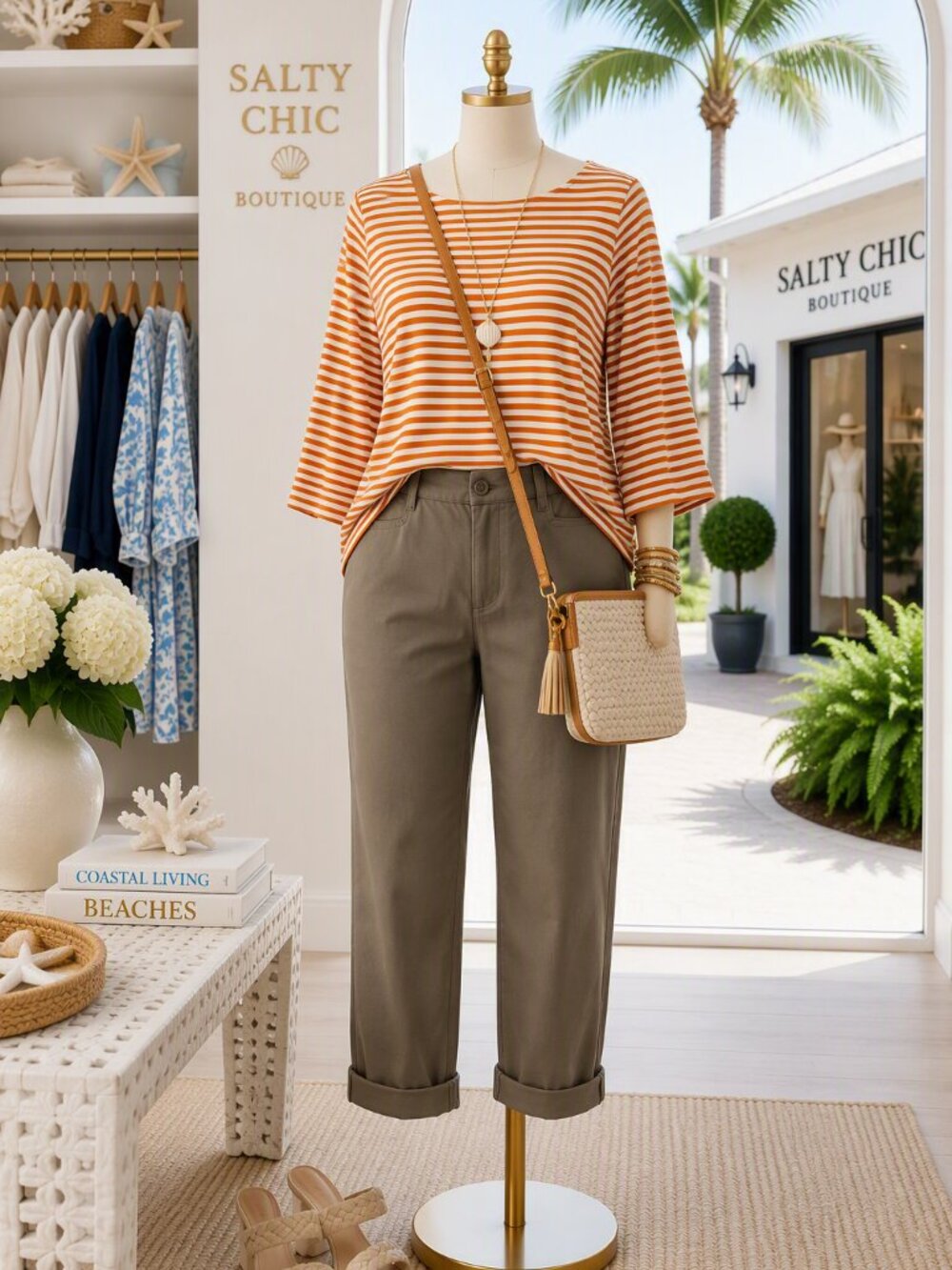 Christopher & Banks Olive Straight-Leg Trousers slimming flattering